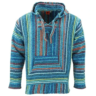 Immagine di LOUDelephant Felpa con cappuccio messicana riciclata Baja Jerga True Sizing M 4XL, Striscia sottile Multi,