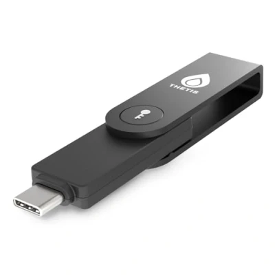 Immagine di Thetis Pro C FIDO2 Security Key Passkey Device con USB e NFC, APP di autenticazione TOTP/HOTP, a due fattori FIDO 2.0 2FA MFA, funziona Windows/macOS/Linux/Gmail/Facebook/Dropbox