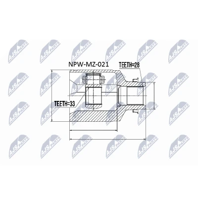 Immagine di NTY NPW MZ 021 Kit Giunto Omocinetico cambio manuale sul lato del MAZDA: 6 SW