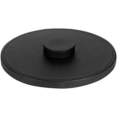 Immagine di StilGut HomePod Stand, Supporto da Tavolo o Terra in Ecopelle, Nero