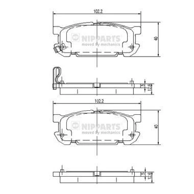 Immagine di NIPPARTS J3613020 Kit pastiglie freno Assale posteriore con segnalatore acustico usura MAZDA: MX 5 2