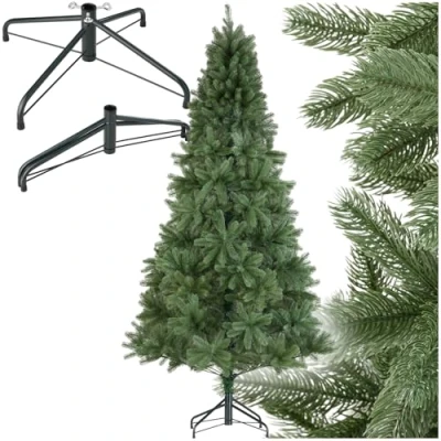 Immagine di tectake® Albero di Natale Artificiale, Realistico, Aghi Stampati a Pressofusione, con Supporto Pieghevole, Decorazioni Casa Moderna Verde, Premium: 230 cm / 1346 punte