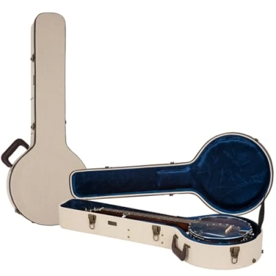 Immagine di Gator Cases Journeyman Custodia Folk deluxe in legno per banjo, esterno iuta Journeyman, GW JM BANJO XL