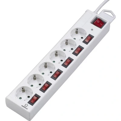Immagine di Renkforce 615B CMW S Multipresa con protezione da sovratensioni 6 scomparti Bianco Schuko 1 pz.