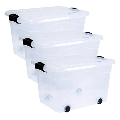 Immagine di Siena HOME Contenitore multiuso Anzio Trasparente 60 l (L x A P) 610 360 450 mm 3 pz.