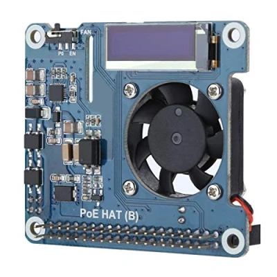 Immagine di Scheda di espansione per modulo Power Over Ethernet 4B/3B+ Poe con Ventola Raffreddamento e Display OLED, GPIO a 40 Pin