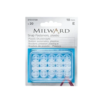 Immagine di Milward Chiusure a scatto in plastica, 10 mm, trasparenti, 2195130