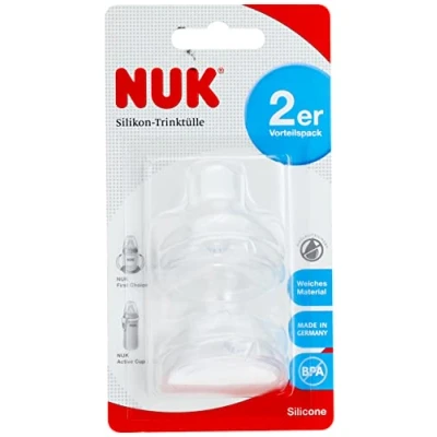 Immagine di NUK First Choice Set di 2 beccucci in Silicone morbidi combinabili con tutte le bottiglie, 6 18 mesi
