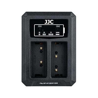 Immagine di JJC Caricabatteria Doppio USB per Fujifilm X100VI X100V X100F X PRO3 PRO2 PRO1 S10 E4 H1 T3 T2 T1 T50 T30II T30 T20 T10 A5 T200 T100 Sostituisce Fuji NP W126 / W126s