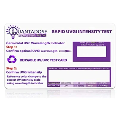 Immagine di QuantaDose® Scheda di prova riutilizzabile con luce UVC seconda generazione, striscia intensità UV sensibile alla UVA/UVB/UVC