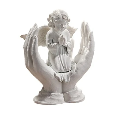 Immagine di Design Toscano Statua in Marmo Sintetico Preghiere di Un Angelo