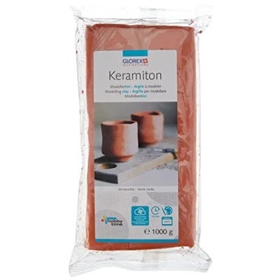 Immagine di GLOREX 6 1780 707 Terracotta ceramizzata, circa 1000 g di argilla da modellare pronta all&#039;uso con proprietà simili all&#039;argilla, indurente all&#039;aria o combustibile, inodore dopo la cottura.