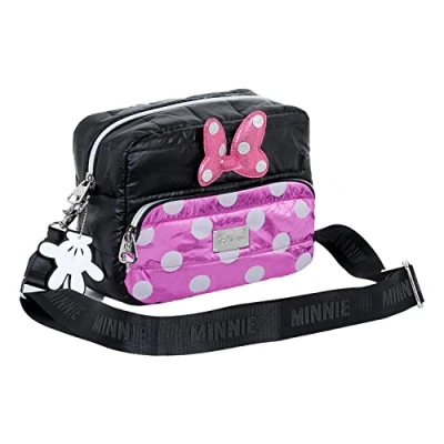 Immagine di Karactermania Minnie Mouse AIR Ibiscuit Padding Borsa a tracolla per bambini, Taglia: One Size, Black