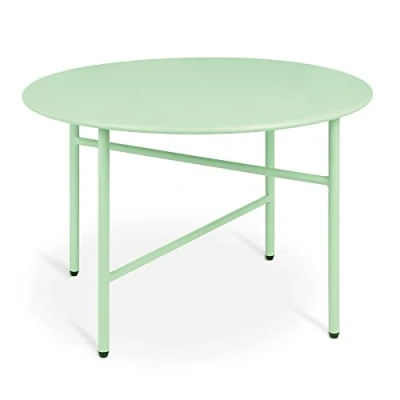 Immagine di bomoe Tavolino rotondo in metallo menta Ø 53 cm Piano del Tavolo resistente ai graffi da salotto stabile giardino leggero per interni ed esterni Comodino Camera letto Finn