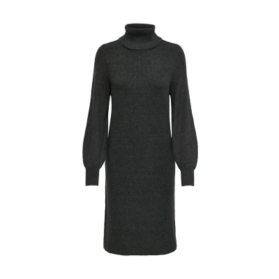 Immagine di ONLY Onlsasha L/S Rollneck NCA KNT Abito in maglia, Donna, Taglia: Large, Dark grey melange