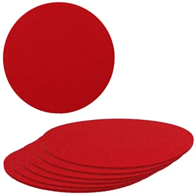 Immagine di mumbi Sottobicchieri in feltro, rotondi, spessore 3 mm, colore rosso bordeaux, 10 cm, set da 6 pezzi