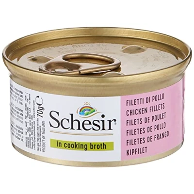Immagine di Schesir in Brodo 24 x 70 g Umido per gatto Filetti di Pollo