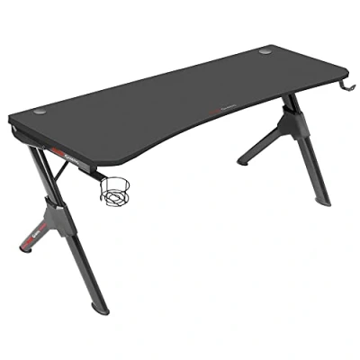 Immagine di Mars Gaming MGD140 Nero, Tavolo da Gioco 140cm, Supporto Cuffie+Bevande, Mousepad Totale