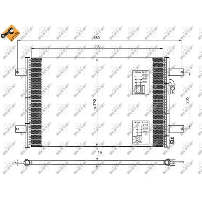 Immagine di NRF EASY FIT 35249 Condensatore con anello tenuta 12,5 9,6 Alluminio 550 FORD: Galaxy Mk1 MPV, SEAT: Alhambra I