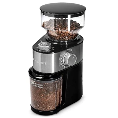 Immagine di Navaris Macinacaffè Elettrico Macina caffè Regolabile 200 W Macinino Trita Chicchi 250 g Coffee Grinder per Macchinetta del Argento