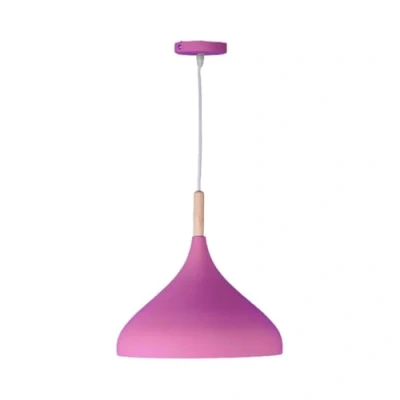 Immagine di BEL AIR HOME Lampada a sospensione Baviera 1xE 27 (lampadina non inclusa) Diametro 30 cm in metallo e legno, altezza regolabile (rosa)