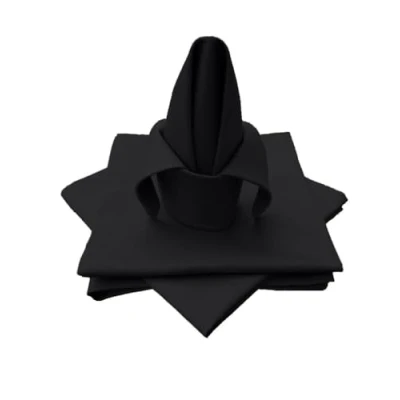 Immagine di tovaglioli in tessuto di alta qualità, 4 pezzi, 100% cotone, collezione concetto, colore e dimensioni a scelta (set tessuto, 45 x cm, nero)