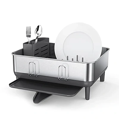 Immagine di simplehuman Scolapiatti in acciaio, Acciaio inossidabile, Grigio, Compatto