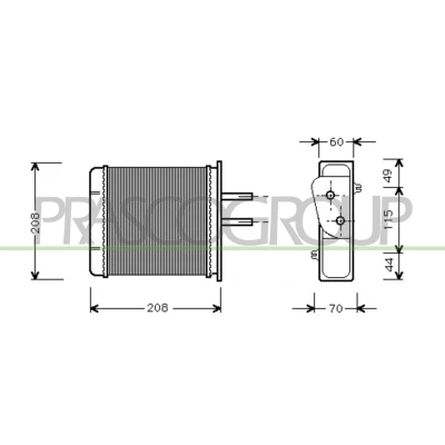 Immagine di PRASCO FT132H001 Radiatore Riscaldamento FIAT: Punto I Hatchback, LANCIA: Y