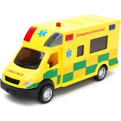 Immagine di Toyland® Ambulanza giocattolo di emergenza con luce e suono, scala 1:40, veicolo da gioco, età 3+