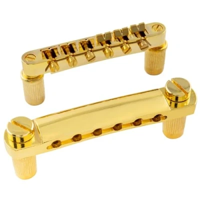 Immagine di Musiclily ABR 1 Tune O Matic Ponte Bridge e Attaccacorde Stop Bar Taipiece Set per Chitarra Elettrica Epiphone Les Paul, Dorato