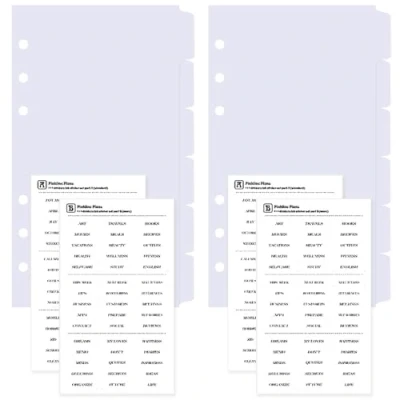 Immagine di DY.2ten 12 Fogli Bianco Divisori Raccoglitori ad Anelli A6,6 Fori Plastica Divisorio Pagina Indice Tab,per A6 Quaderni Anelli, per Scuola o Ufficio(17cm x 9.4cm)
