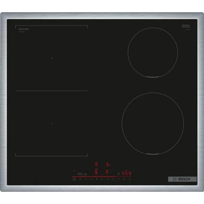Immagine di Bosch PVS645HB1E Serie 6 Smart piano cottura a induzione (autosufficiente), larghezza 60 cm, combinazione di due zoo cottura, telaio perimetrale, controllo della cappa basata sul
