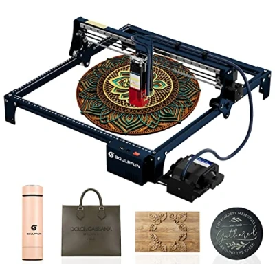 Immagine di SCULPFUN S30 Incisione Laser Taglierina Laser, Kit di Controllo Automatico Air Assist, Precisione Scultura 0,05 mm per Fai da Te in Legno, Metallo, Pelle, Acrilico