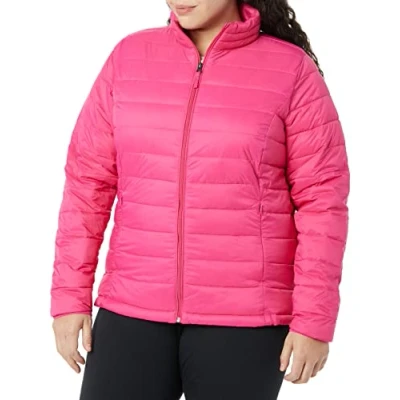 Immagine di Amazon Essentials Piumino Leggero a Maniche Lunghe Resistente all&#039;Acqua Ripiegabile (Disponibile in Taglie Forti) Donna, Rosa Shocking, S
