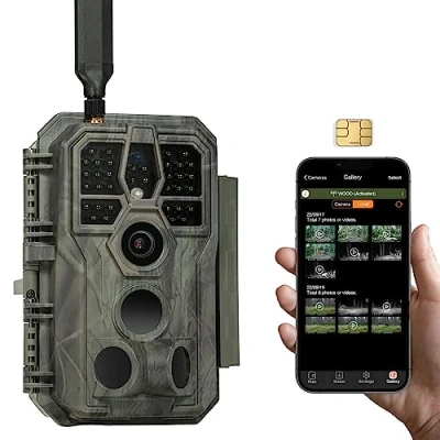 Immagine di GardePro X50 Fotocamera da Caccia 4G LTE con scheda SIM e App, 32MP 1296P H.265 Vidéo, Fototrappola Infrarossi Invisibili 0,1s Tempo di Attivazione, No Glow IR LEDs, IP66