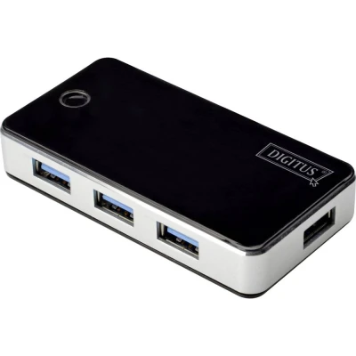 Immagine di Digitus DA 70231 4 Porte Hub USB 3.0 Nero, Argento