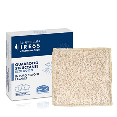 Immagine di Helan, IREOS, Panno Struccante Viso Morbido e Ecologico in Cotone, 4 Maxi Dischetti Struccanti Riutilizzabili Lavabili per Pulizia Viso, Occhi Ideale Skincare Doppia Detersione
