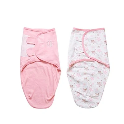 Immagine di Copertina Neonati Cotone Fasciante Swaddle Neonato Maschio e Ragazza Kit 2x Copertine Coperta Avvolgente (3 4 mesi, Rosa)