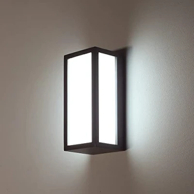 Immagine di HLFVLITE Lampada da parete per esterni a LED, in alluminio esterni, IP54 impermeabile, 870LM 6400K bianco freddo, grigio antracite