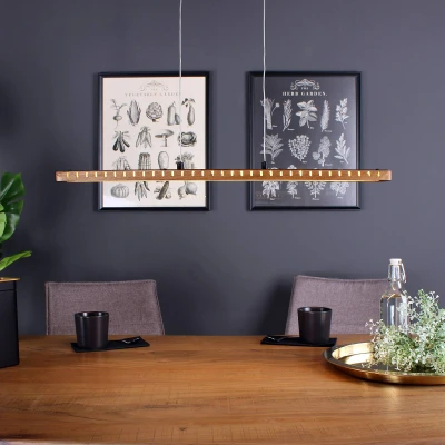 Immagine di ECO Light SOLARIS 9054 S WO Lampada LED a sospensione (monocolore) 18 W Nero, Legno
