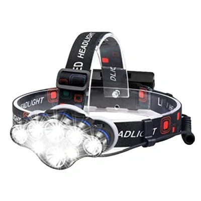 Immagine di WildTech Lampada Frontale da Testa Ricaricabile, 18000LM Torcia LED, Faro USB Super Luminosa con 8 modalità,Torcia per Campeggio/Escursionismo,Mountain Bike, Pesca,Cantina,Corsa
