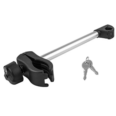 Immagine di EUFAB 11238 Supporto lungo per telaio, chiudibile a chiave, staffa U Ø 3,0 cm, lunghezza 31 nero/argento