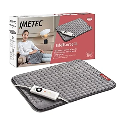 Immagine di Imetec Intellisense XL, Termoforo Extra Large Schiena e Gambe, Cuscino termico, 38x50 cm, Tessuto Micro Peluche, 5 Temperature, Electro Block di Sicurezza, Riscaldamento Rapido, Lavabile in Lavatrice