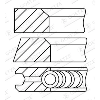 Immagine di GOETZE ENGINE 08 322400 10 Kit Fasce Elastiche 83 PEUGEOT: 205 II Hatchback, CITROËN: ZX Hatchback