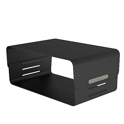 Immagine di Dataflex Bento® Rialzo monitor Regolabile 123 Nero Supporto per con 3 regolazioni in altezza, fino a 20 kg, robusto e privo di graffi, perfetto la cassetta porta oggetti