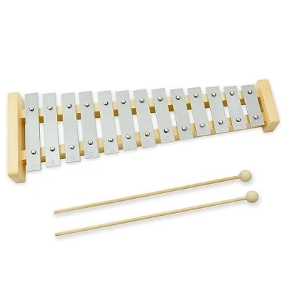 Immagine di a Star Xilofono Glockenspiel soprano 13 note con tasti argentati e due fruste in legno Diatonico 2 ottave da G5 E6