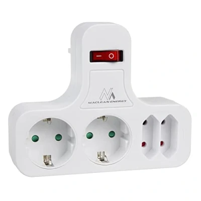 Immagine di Maclean MCE224 G Multipresa Elettrica Tipo F con Interruttore