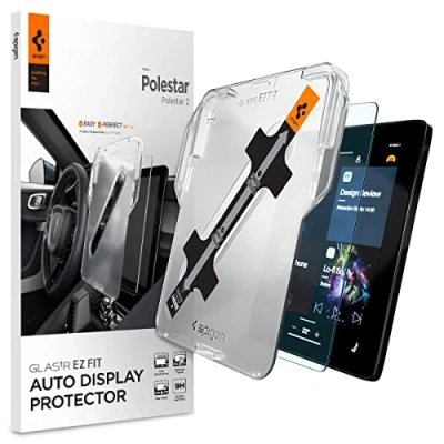 Immagine di Spigen Glas.tR EZ Fit Vetro Temperato compatibile con Polestar 2 (2021 2024), 11.2 pollici, Installazione Facile, Anti riflesso, 9H Protezione Schermo