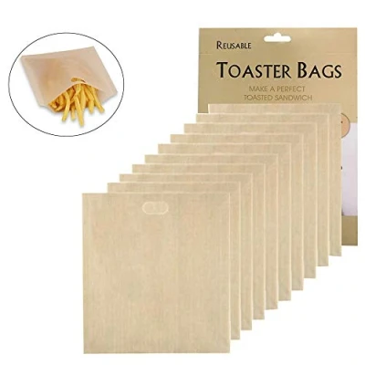 Immagine di 10 Pack Non Stick Sacchetti per toast Tostapane riutilizzabili Snack Toasties formaggi Borsa Tostapane,resistente al calore e facile da pulireSandwich Pane Pizza Tasche in microonde