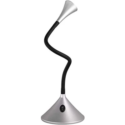 Immagine di Reality R52391187 Lampada LED da Tavolo e Parete, in Plastico, Braccio Flessibile, Nero/Argento